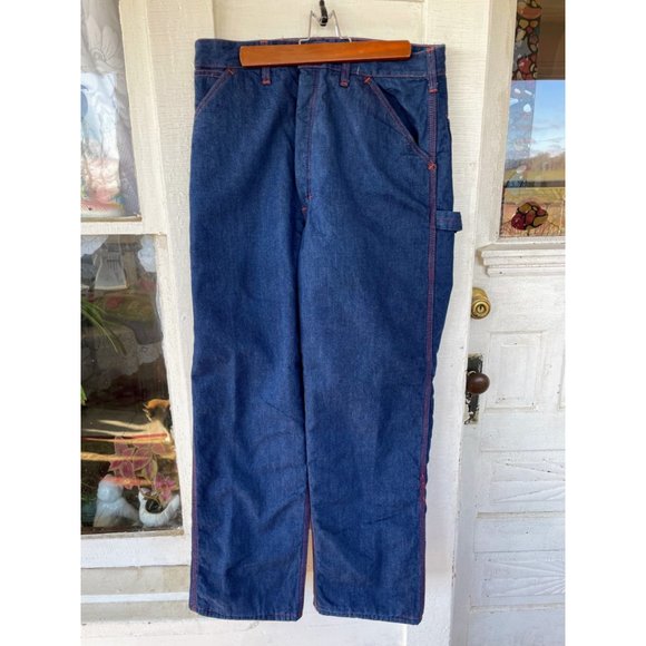 Vintage Montgomery Wards Mens Insulated Jeans 1960s 33/29 - Picture 13 of 16